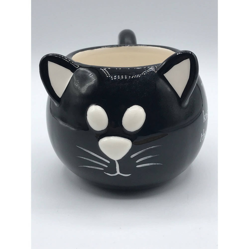 Mud Pie Black Cat "More I‎ Know About Men, More I Love My Cat" Ceramic Mug